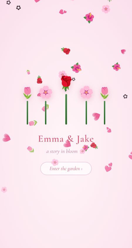 Bouquet digital love card design example