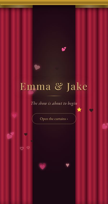 Curtain Reveal digital love card design example