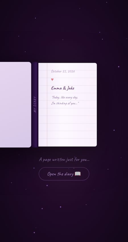 Diary digital love card design example