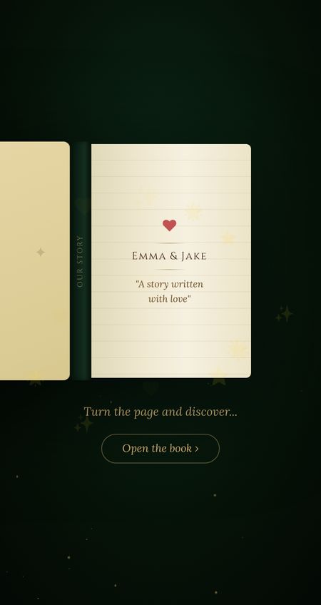 Storybook digital love card design example