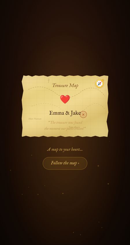 Treasure Map digital love card design example