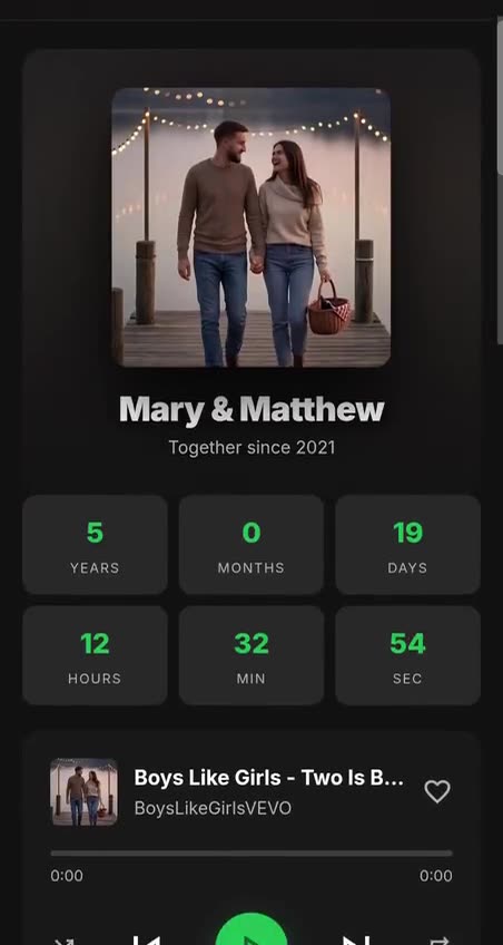 Playlist digital love card design example