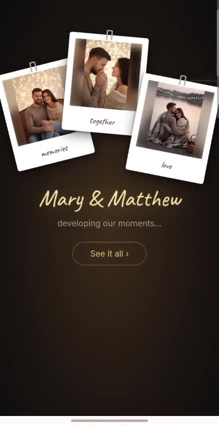 Polaroid digital love card design example